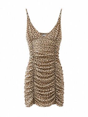 Urban Outfitters Polka Dot Ruched Mesh Mini Dress Size Small